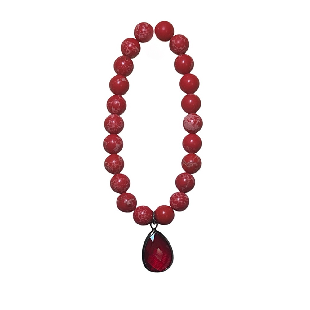 Women’s natural stone red boutique stretchy fashion bracelet